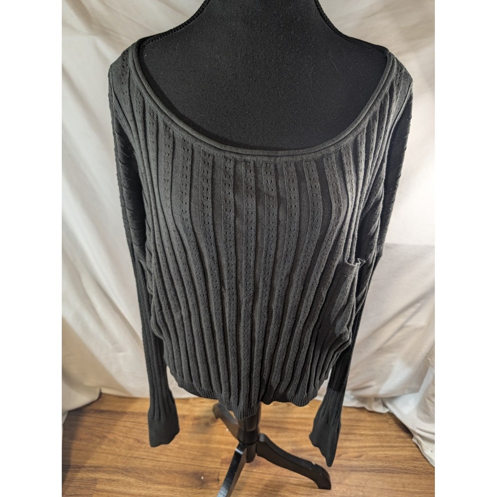 Natural Life Size XL Dark Gray Knit Lightweight Sweater